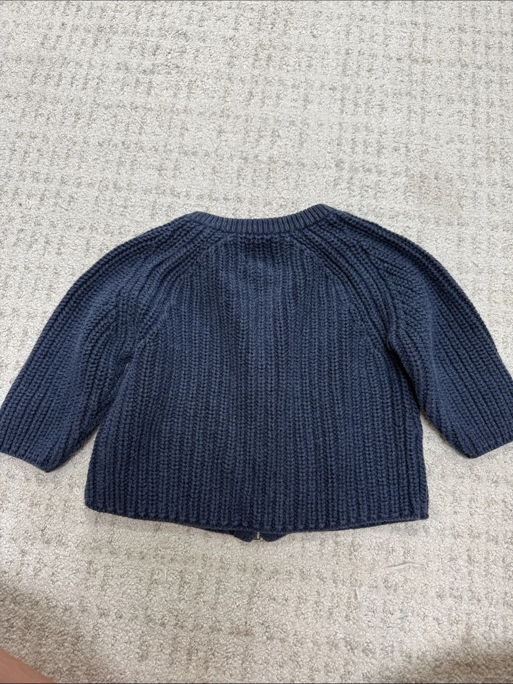 Vintage Baby Gap Cotton Zip Up Knit Sweater, 6-12 months